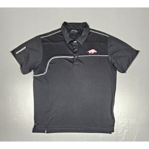PING Arkansas Razorbacks Golf Polo Shirt Mens Large Black Short Sleeve Athletic